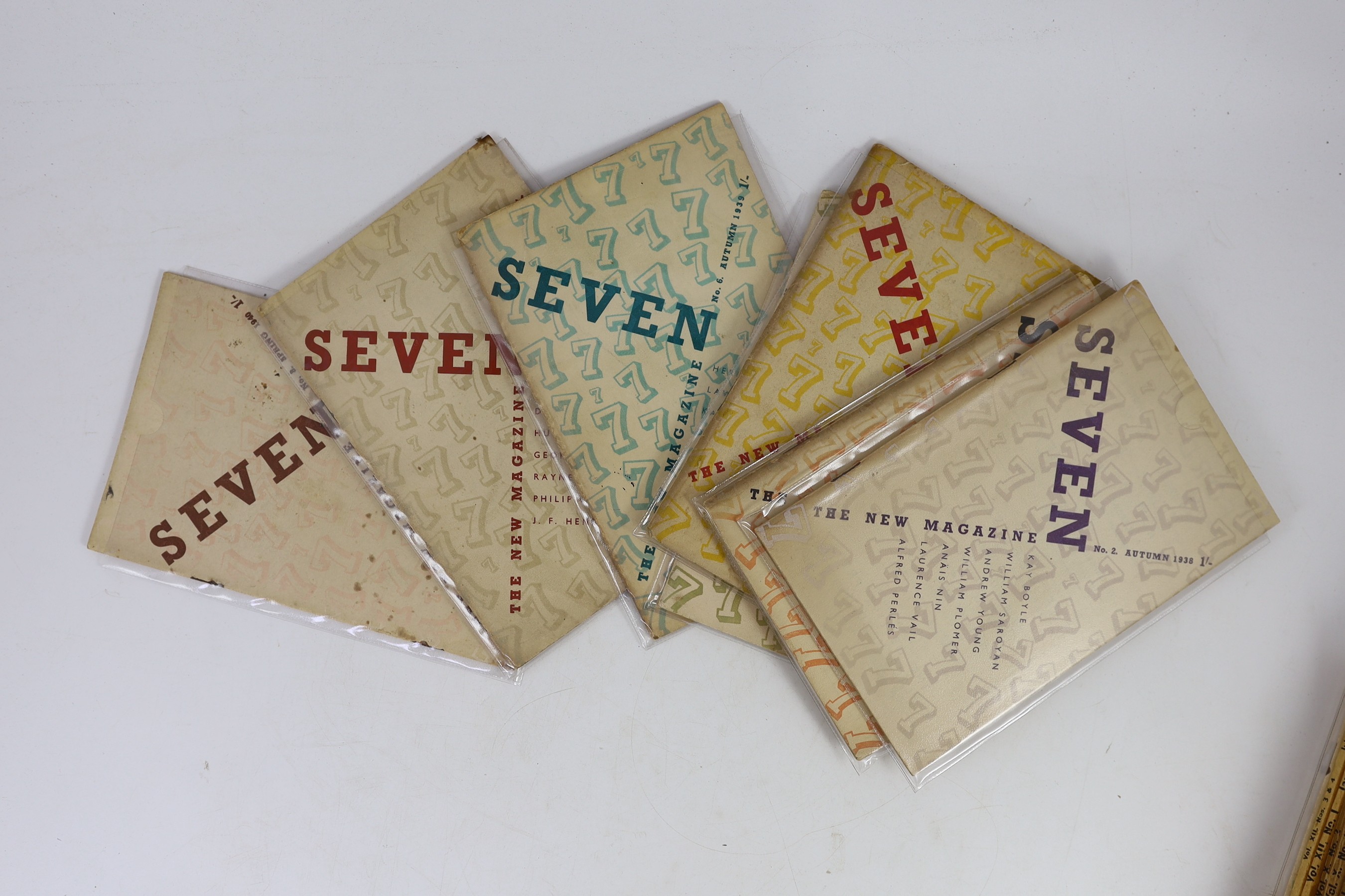 20th century Poetry and Prose - Symons, W.T - Purpose: A Quarterly Magazine - 7 issues, January/March 1936; July/September 1937; January/March, April/June & July/September 1938 and January/March and July/December 1940, T